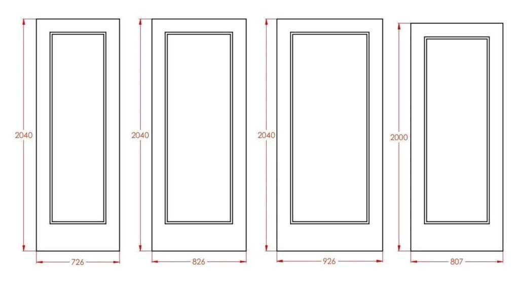 أبعاد مقاسات الابواب