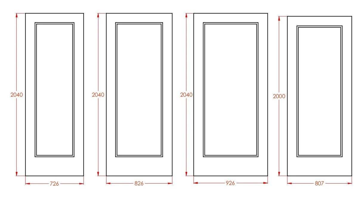 أبعاد مقاسات الابواب